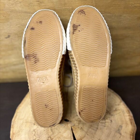 Zara Platform Sneakers Shoes Size US 9 EU 40 Canvas Cap Toe Textured Sole Casual - Picture 8 of 13